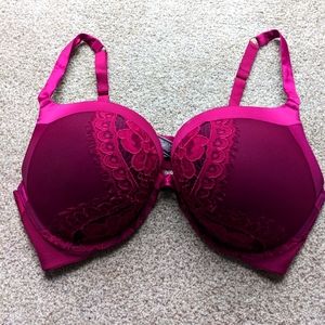 Victoria Secret Bombshell Plunge 38D Maroon Bra